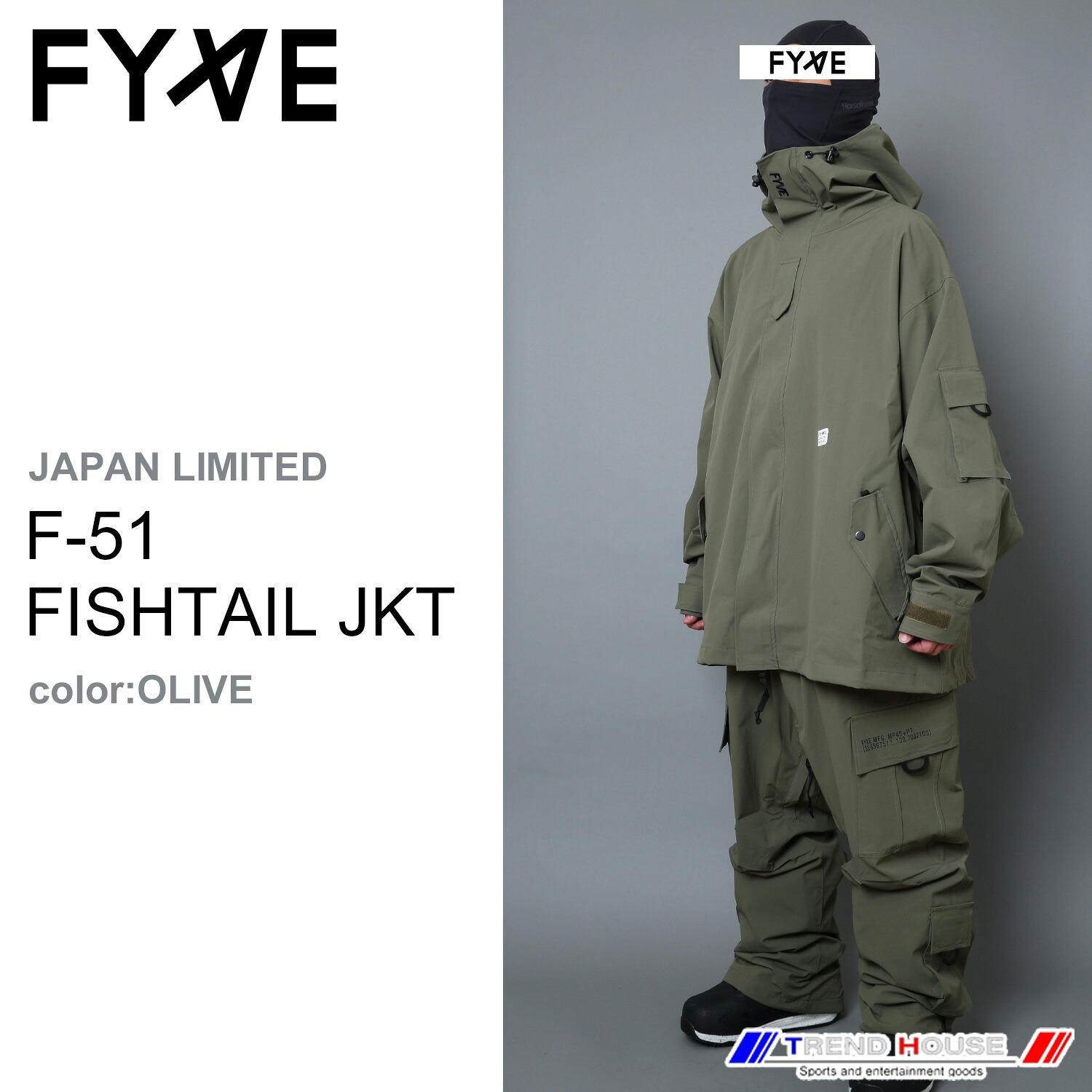 FYVE F-51 FISHTAIL JKT グレー Mサイズ 楽天市場】FYVE スノーボードウェア F-51 FISHTAIL JACKET(LT.GREY