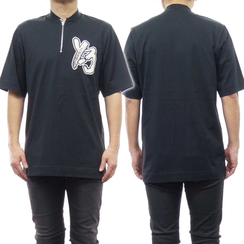 【即発】Y-3 ロゴ入りハーフジップTシャツ(H44812) 即発】Y-3 ロゴ入りハーフジップTシャツ(H44812) (Y-3/Tシャツ