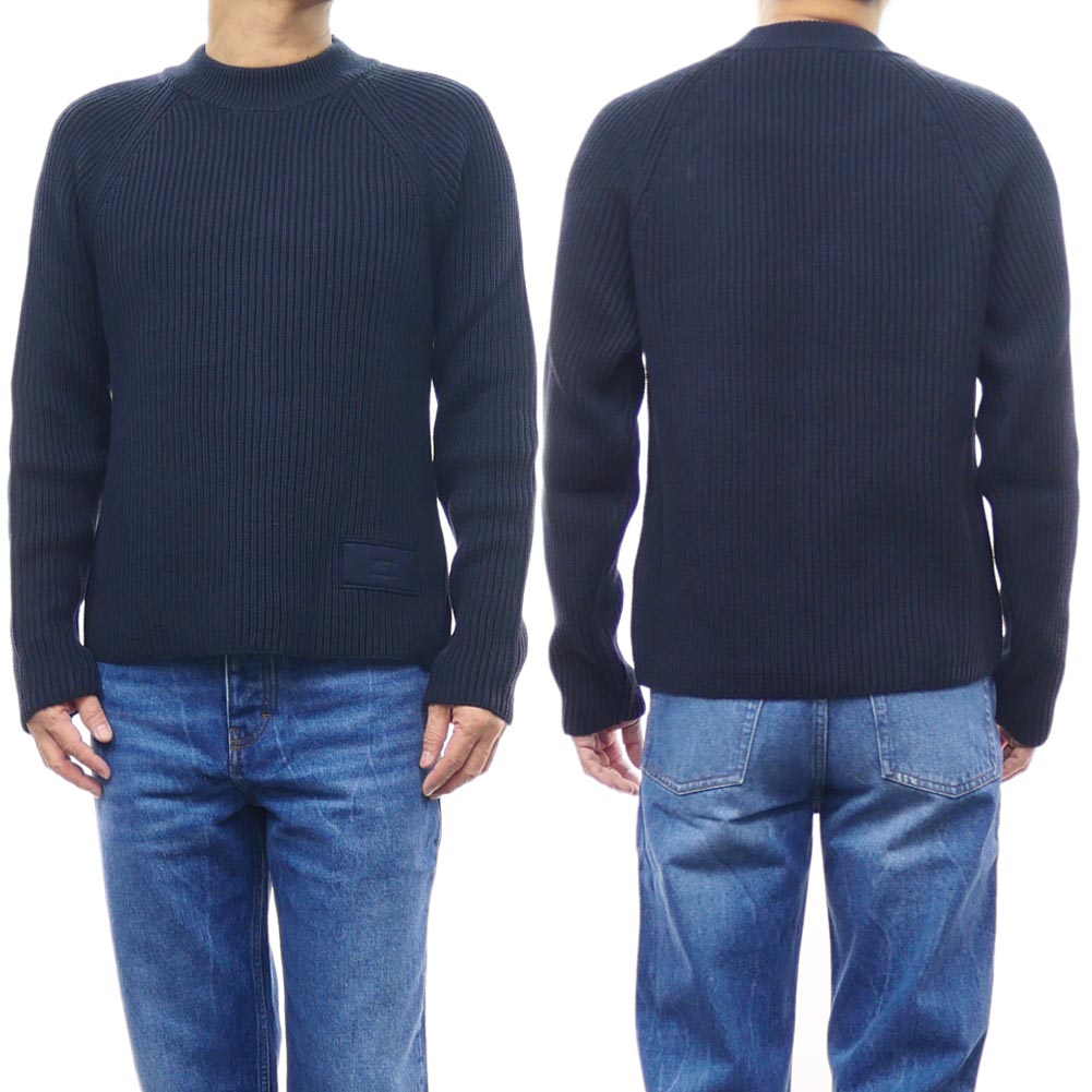 AMI PARIS アミ パリス クルーネック セーター ニット HKS024.KN0031 メンズ ネイビー