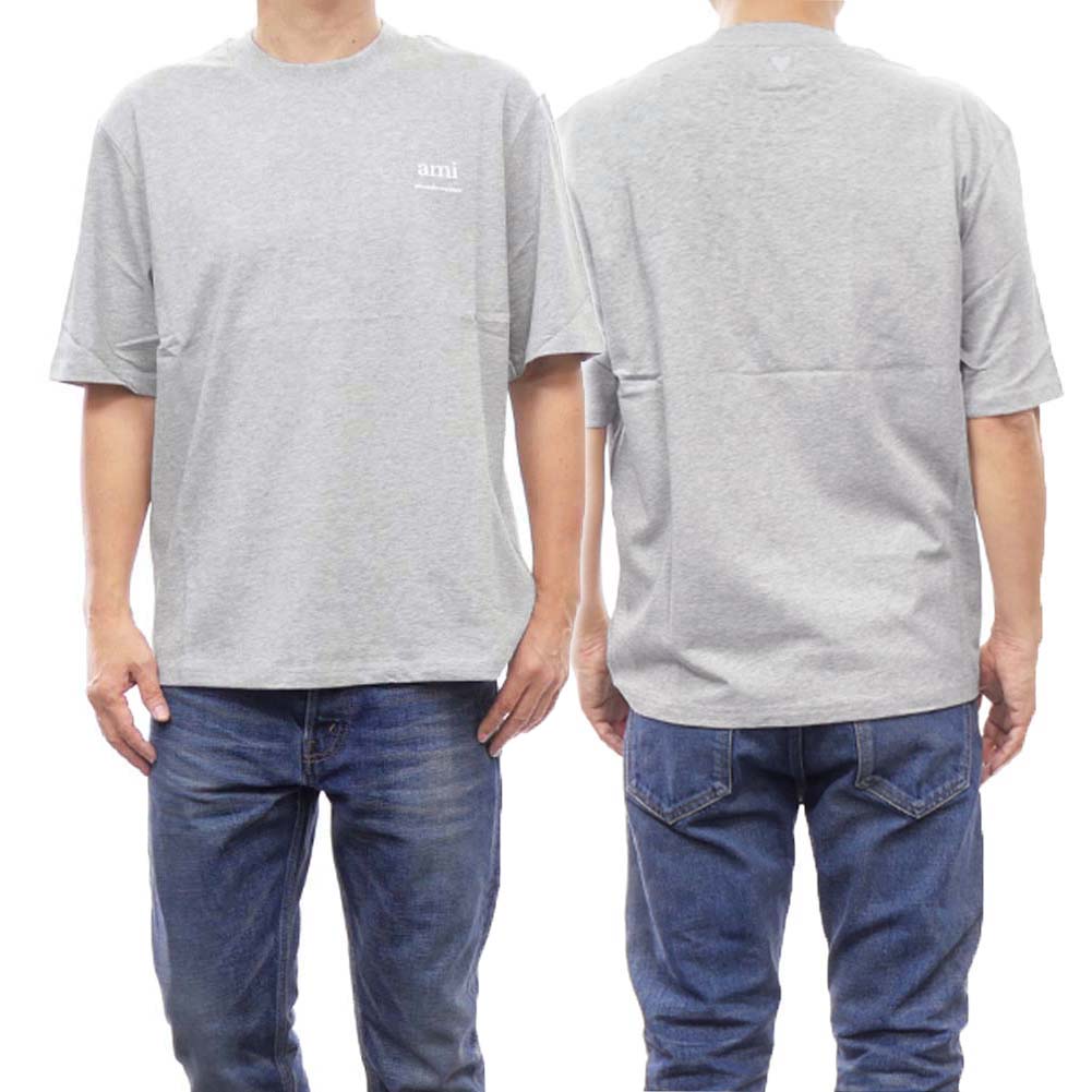 AMI Paris★ネイビー＆オフホワイト ルーズ ボーダー Tシャツ ボーダー ネイビー（紺）系 AMI PARIS(アミ パリス) トップス