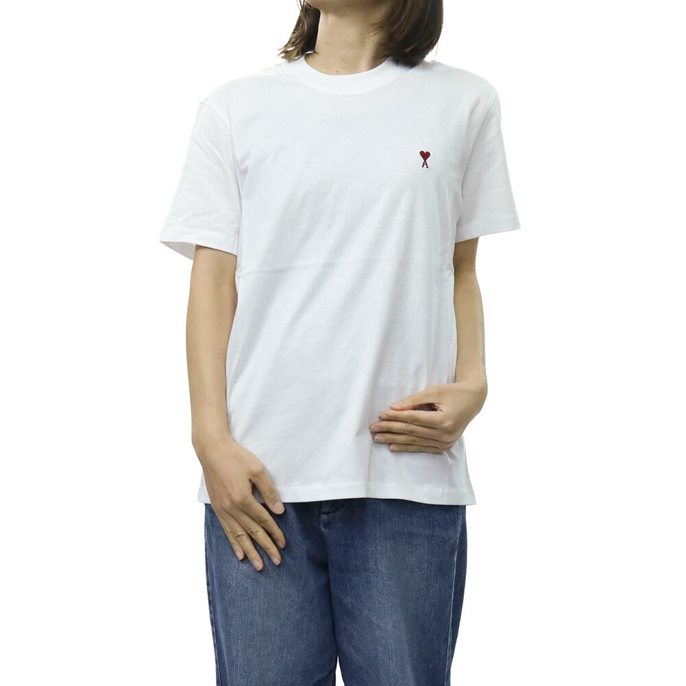 AMI PARIS アミパリス クルーネックTシャツ BFUTS035.724 レディース ホワイト 定番人気商品