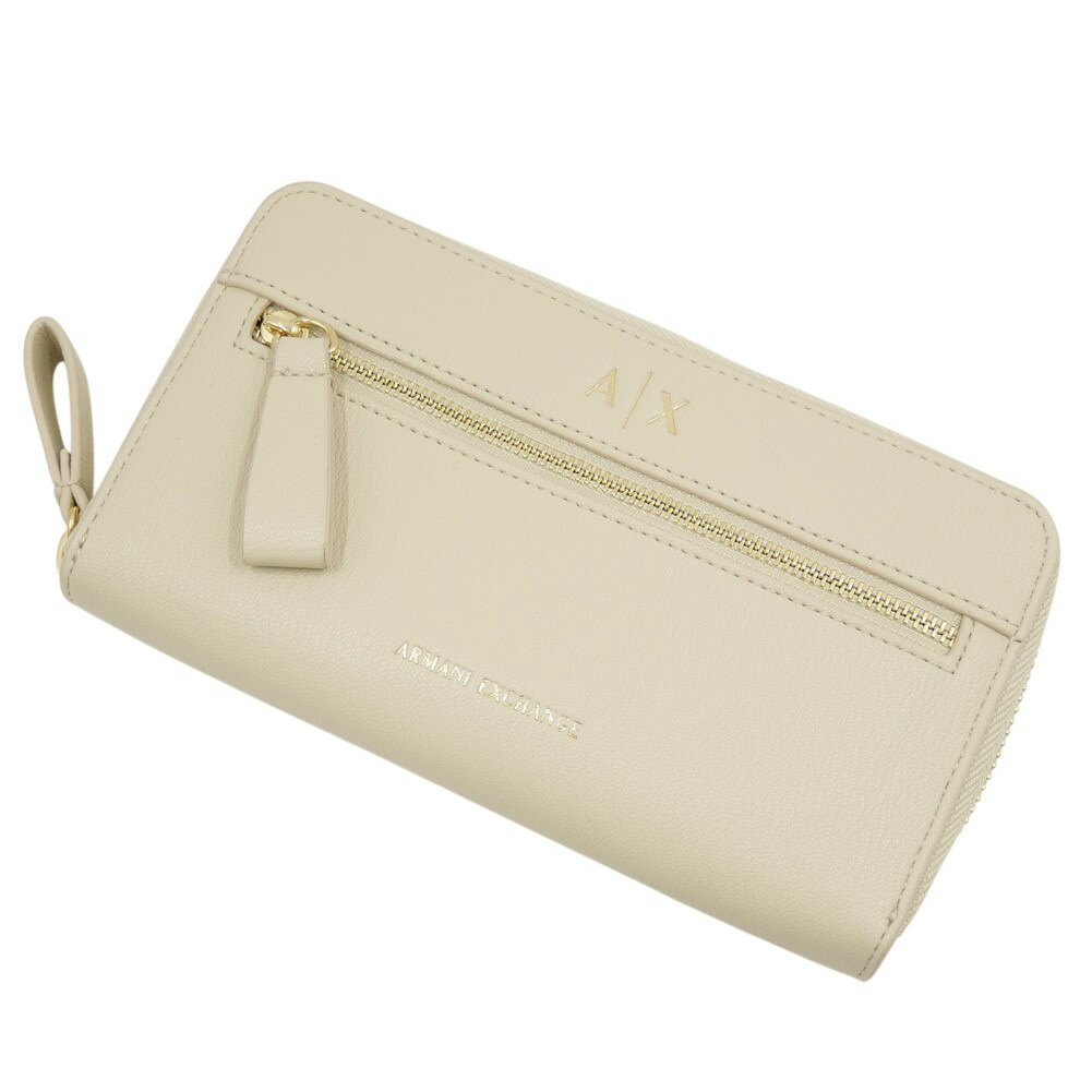 ARMANI EXCHANGE アルマーニ エクスチェンジ A/X ラウンドファスナー 長財布（小銭入れ付き） XW002124 AF17117 レディース アイボリー