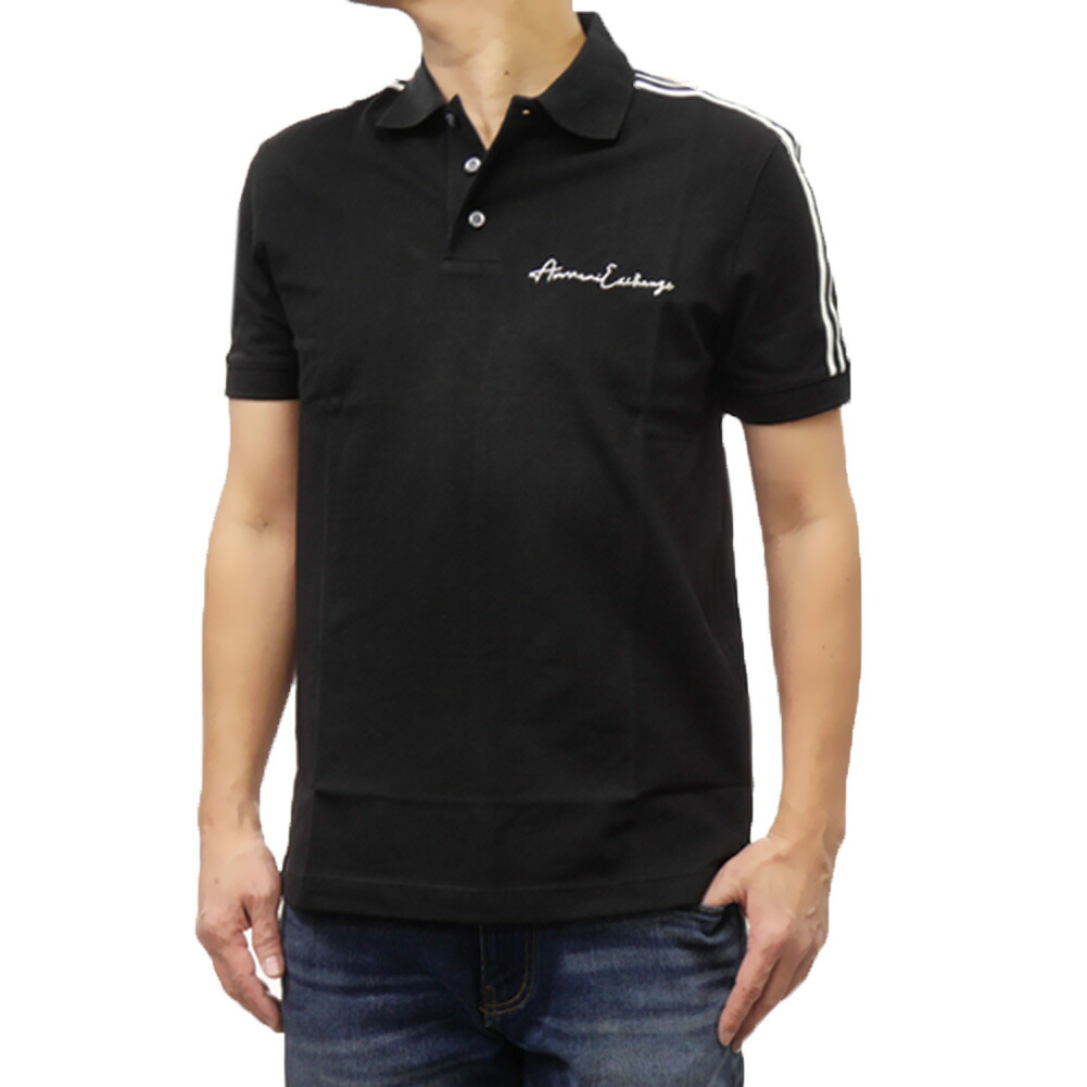 ARMANI EXCHANGE アルマーニ エクスチェンジ A/X ポロシャツ 8NZFSG ZJ81Z メンズ ブラック 定番人気商品 8,550円