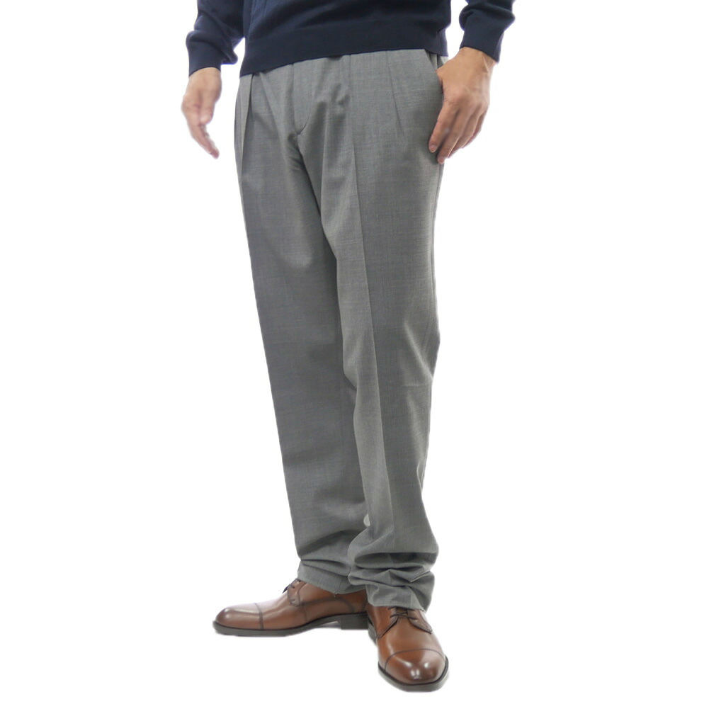BERWICH ベルウィッチ ストレッチ ツータック パンツ SCOTCH FA1755X スラックス グレー