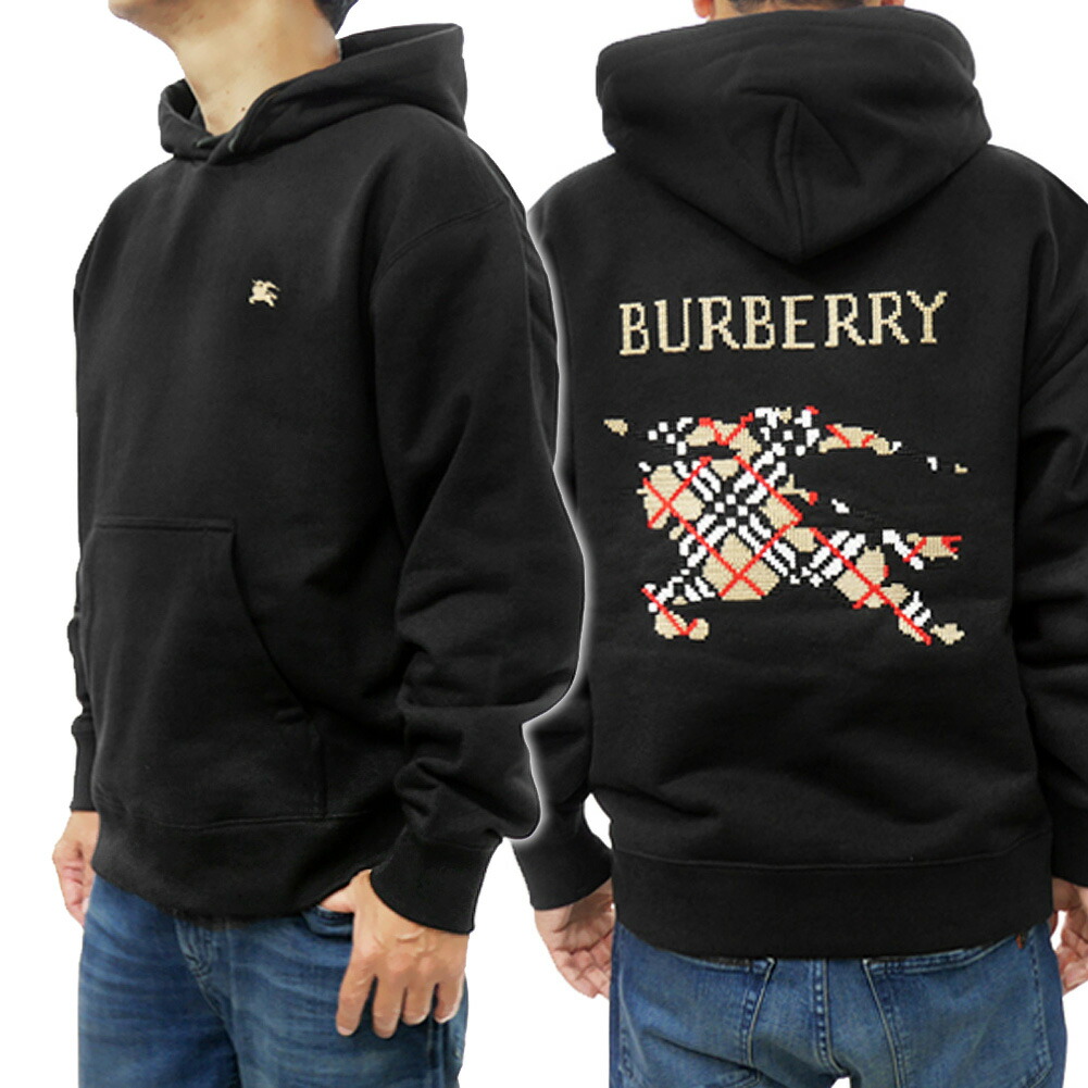 Burberry パーカー　2021年秋冬新作モデル 2024秋冬ファッション】バーバリー パーカー メンズ 黒 フード