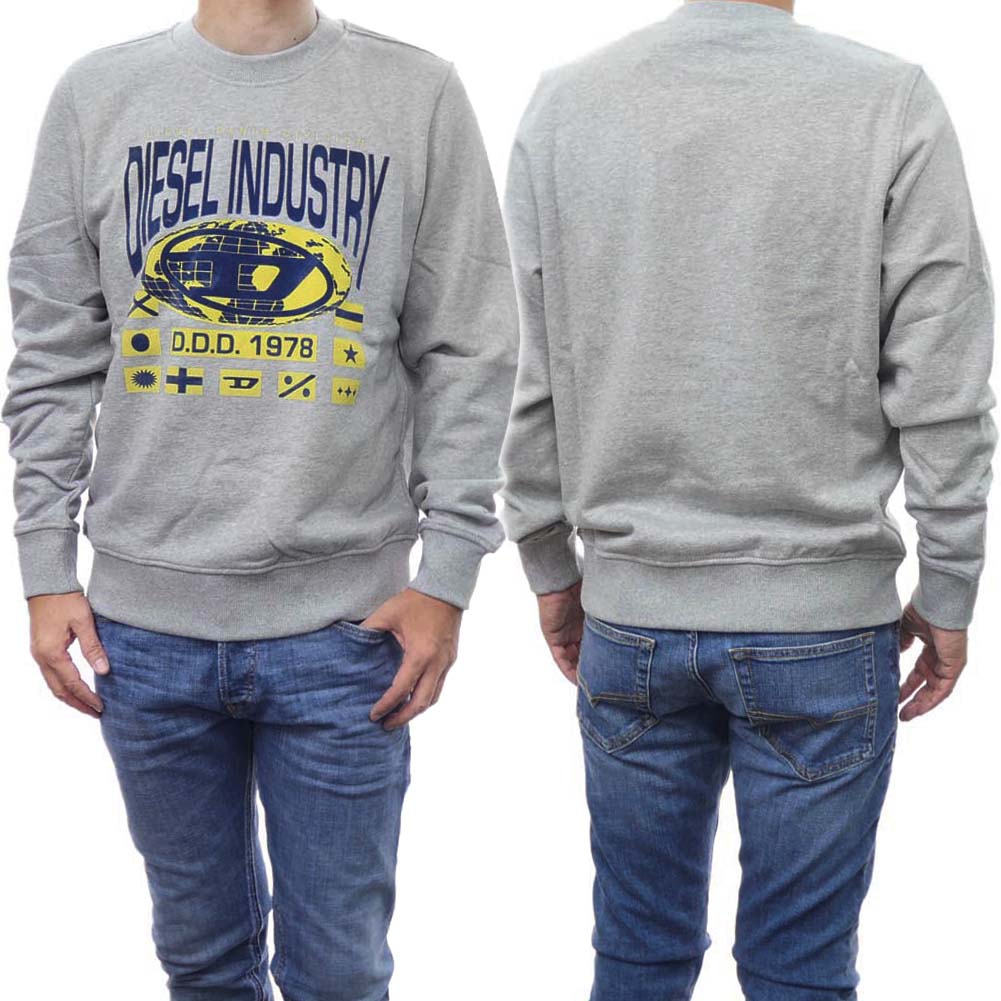 DIESEL ディーゼル トレーナー A11077 0JFAV S-GINN-L4 メンズ ライトグレー