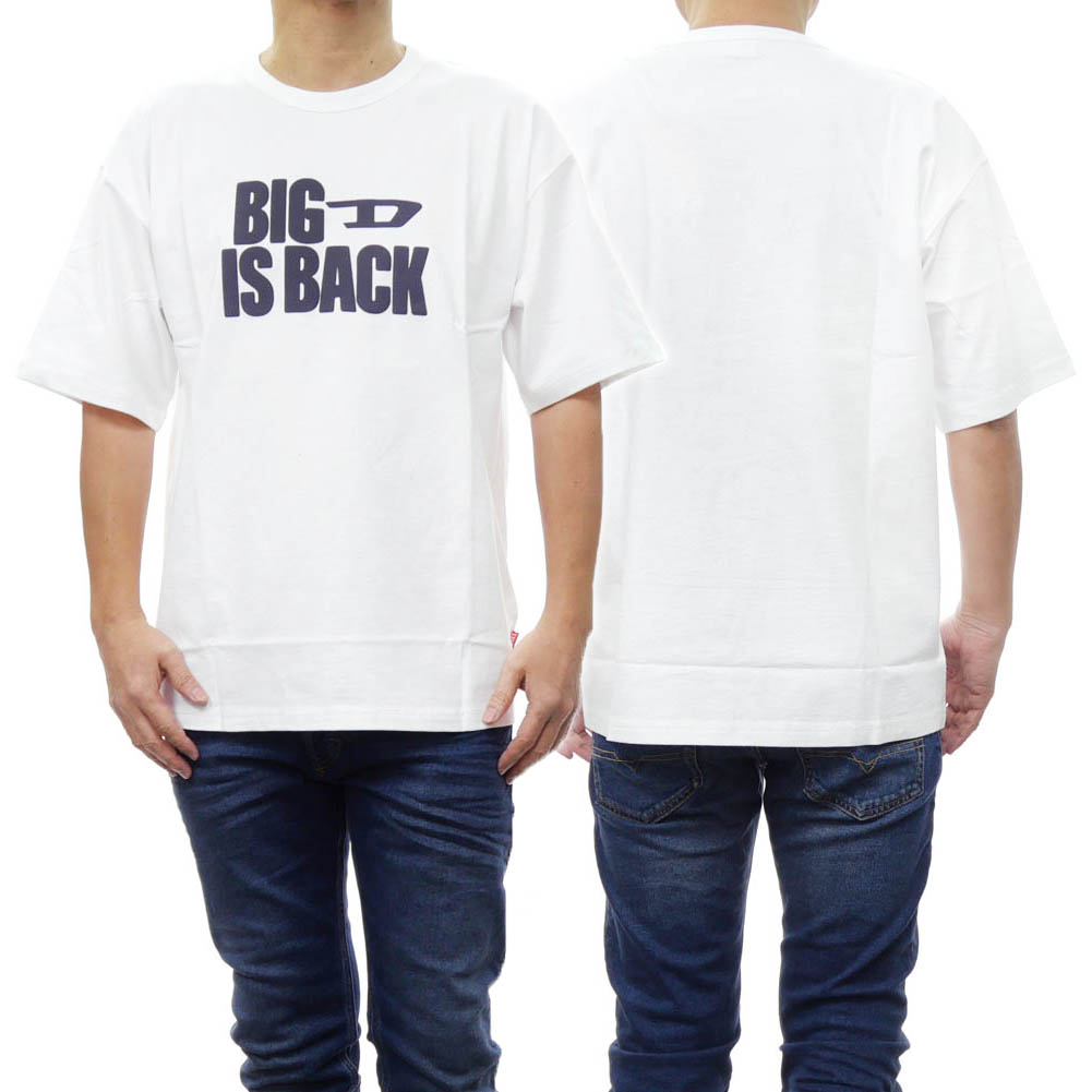DIESEL ディーゼル クルーネック Tシャツ A12118 0NFAE T-BOXT-BACK メンズ ホワイト