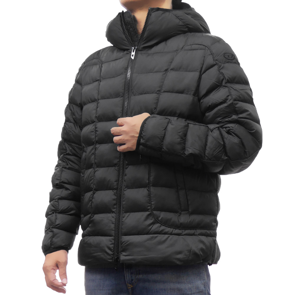 DIESEL ディーゼル　フード付アウター　中綿ジャケット　黒 DIESEL】【アウター】ディーゼル『中綿ジャケット sizeXXS