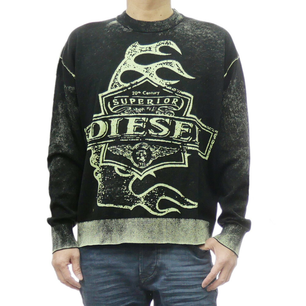 美品　diesel ニット　セーター　グレー　腕ロゴ　S K-SARIA 楽天市場】DIESEL ディーゼル クルーネック セーター ニット A11218