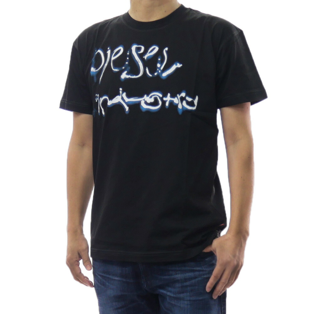 DIESEL ディーゼル クルーネックTシャツ A20511 0QIAM T-NORM-V8 メンズ ブラック 2026春夏新作