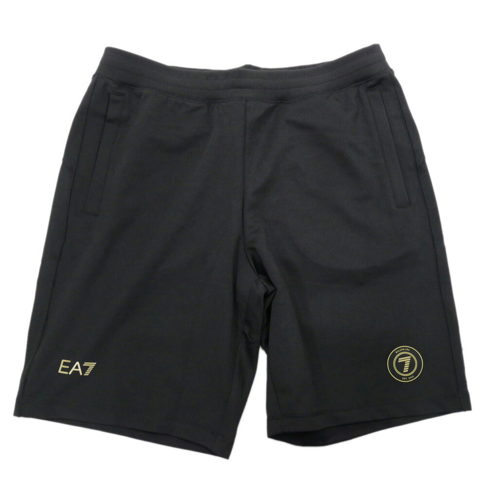 EMPORIO ARMANI エンポリオアルマーニ EA7 スウェットショートパンツ 7M000260 AF13526 短パン ブランド ロゴ カジュアル スポーティ ジム トレーニング ランニング 大きいサイズ メンズ ブラック