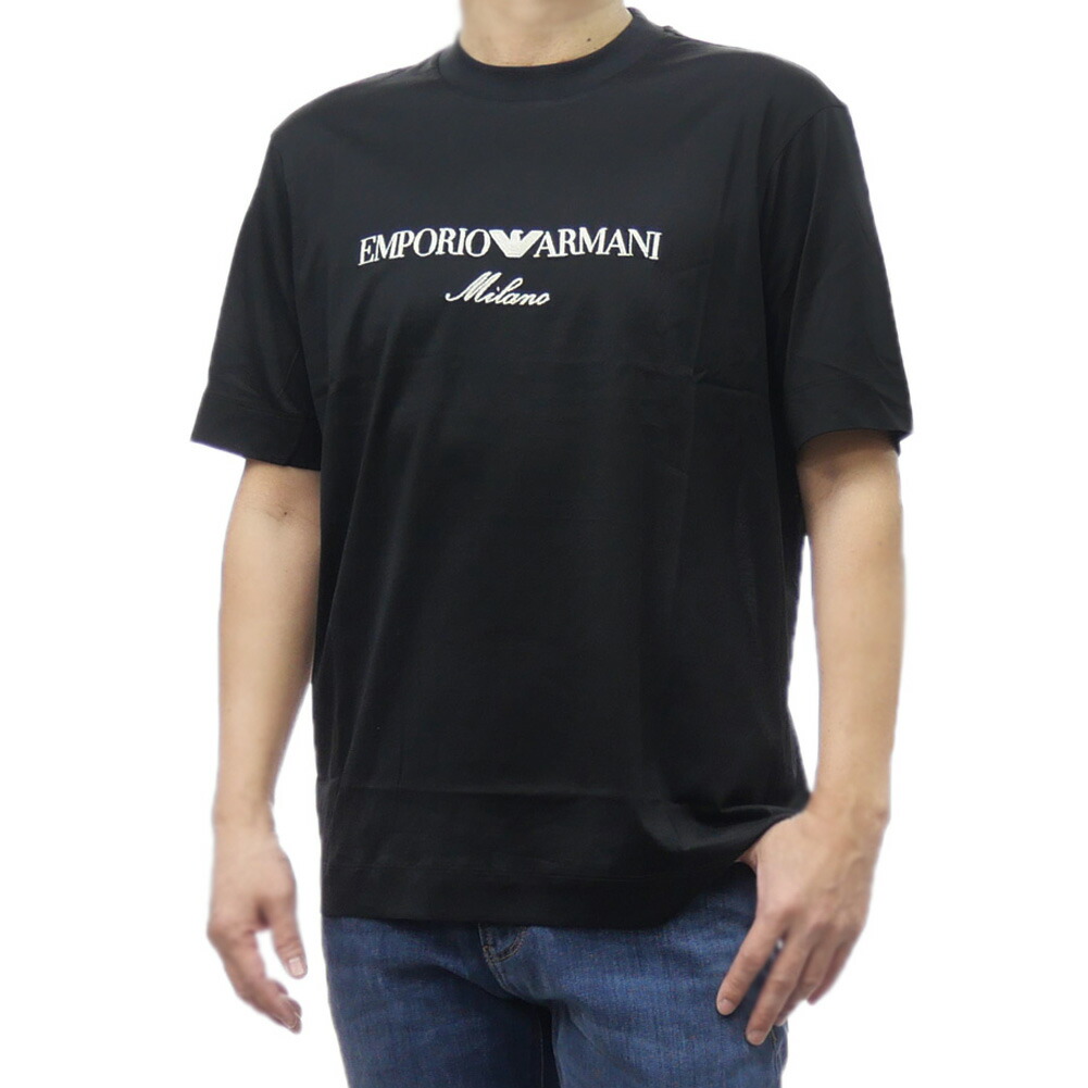 国内発送【EMPORIO ARMANI】刺繍 クルーネック 半袖 Tシャツ 楽天市場】エンポリオアルマーニ EMPORIO ARMANI ロゴ刺繍