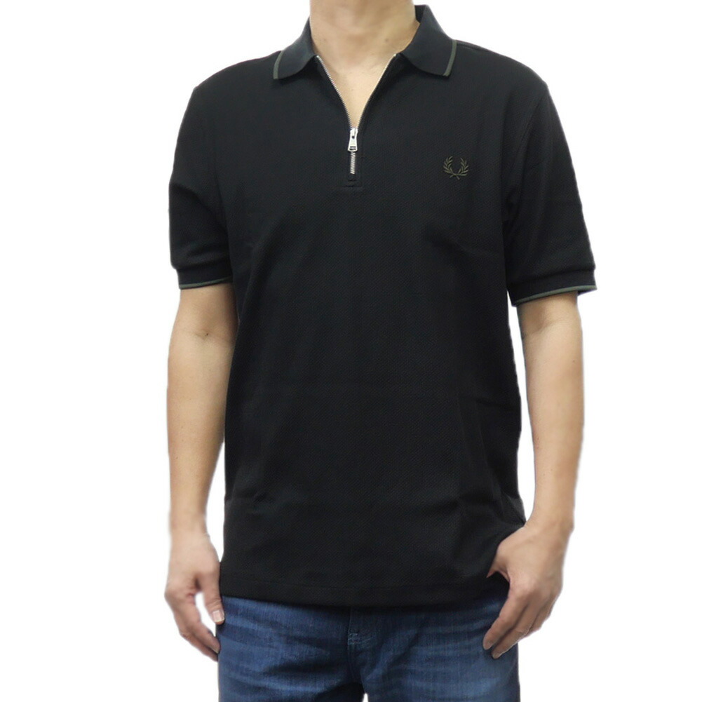 フレッドペリー 現行 モックネック 半袖 Tシャツ 黒 男女 楽天市場】FRED PERRY フレッドペリー モックネック Tシャツ