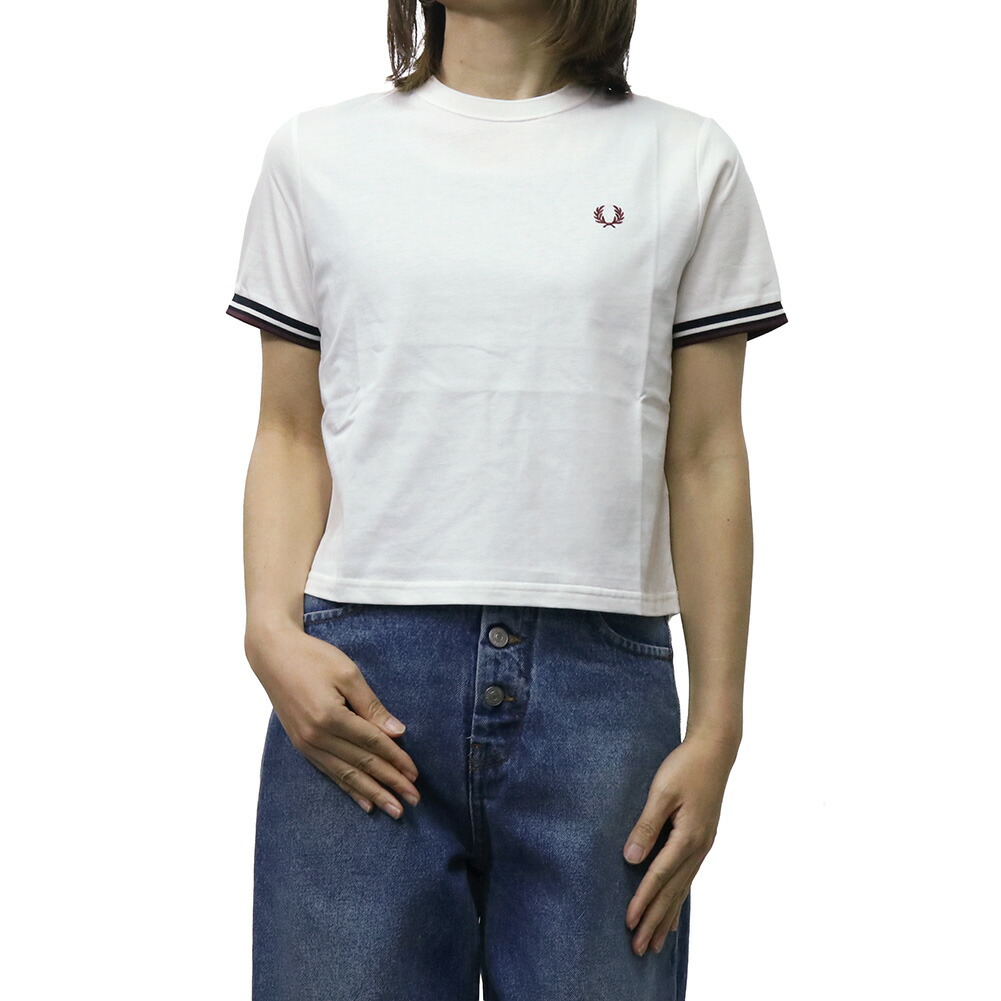 FRED PERRY フレッドペリー クルーネックTシャツ G2162 / TIPPED T-SHIRT レディース ホワイト 2026春夏新作