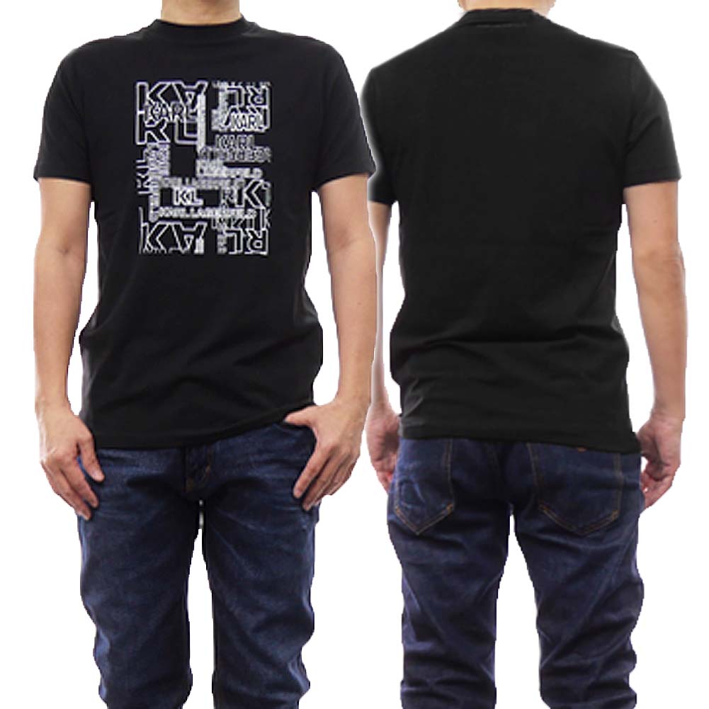 フェンディ カールラガーフェルド 44 半袖 Tシャツ ブラック FENDI - フェンディ ブラック カールラガーフェルド 半袖Tシャツ 44の