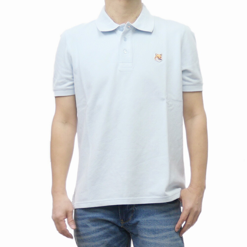 【メゾンキツネ】美品 ポロシャツ フォックスヘッドパッチ Mサイズ メンズ ボールド フォックスヘッド パッチ コンフォート ポロ | Maison