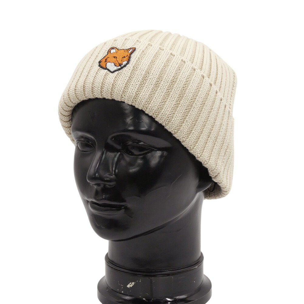 楽天市場】MAISON KITSUNE メゾンキツネ ニット帽 FOX HEAD PATCH
