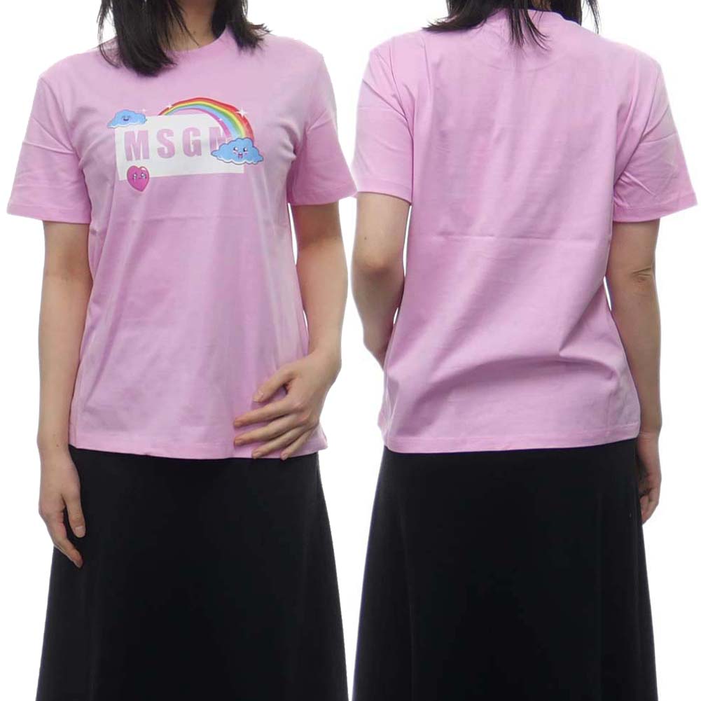 エムエスジーエム MSGM レディーストップス ボックスロゴTシャツ MDM95-184299　フィットハウス エムエスジーエム MSGM レディーストップス ボックスロゴTシャツ