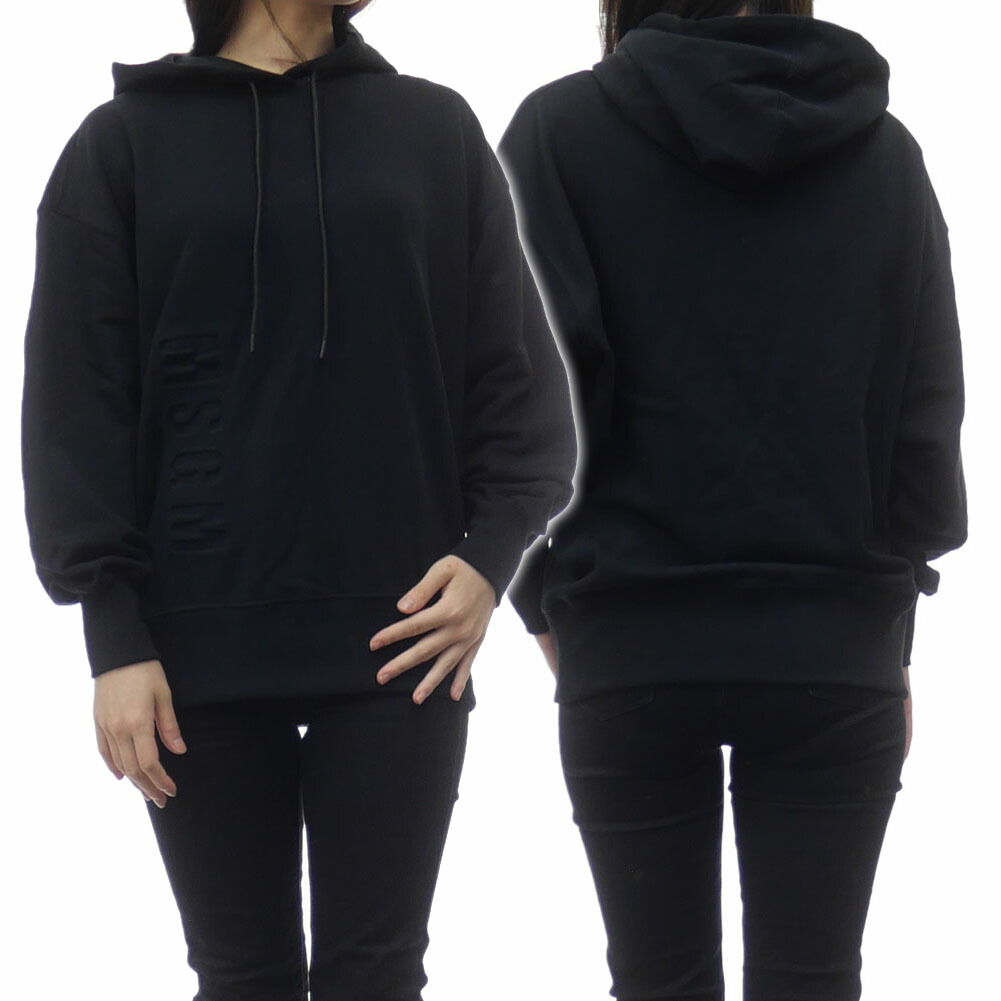 MSGM エムエスジーエム レディースプルオーバーパーカー 2941MDM202 207799 ブラック MSGM エムエスジーエム レディースプルオーバーパーカー