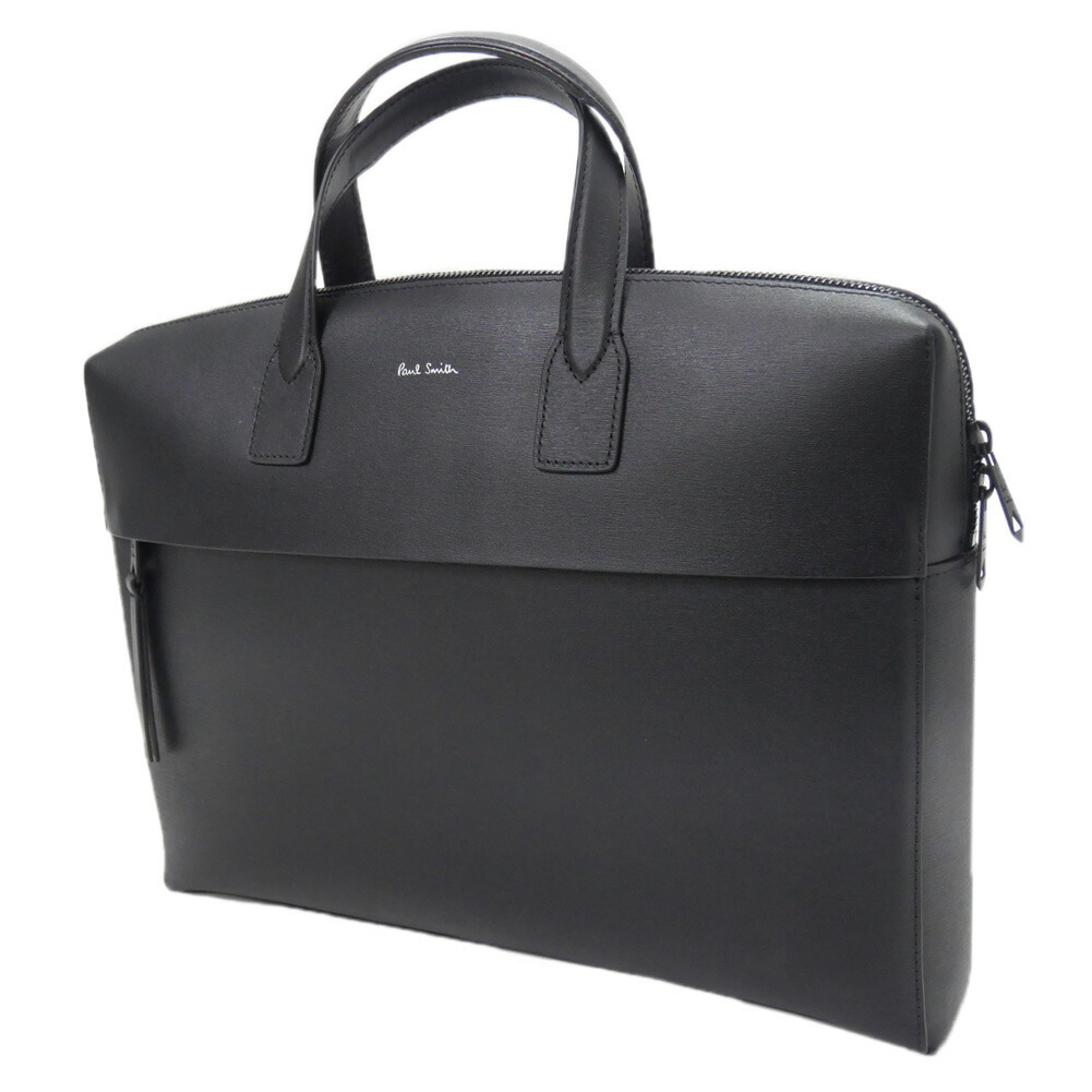美品　ポールスミス　ビジネスバッグ　2way マルチストライプ　レザー　黒 ポールスミス 近年モデル 2way レザー ビジネスバッグ マルチ