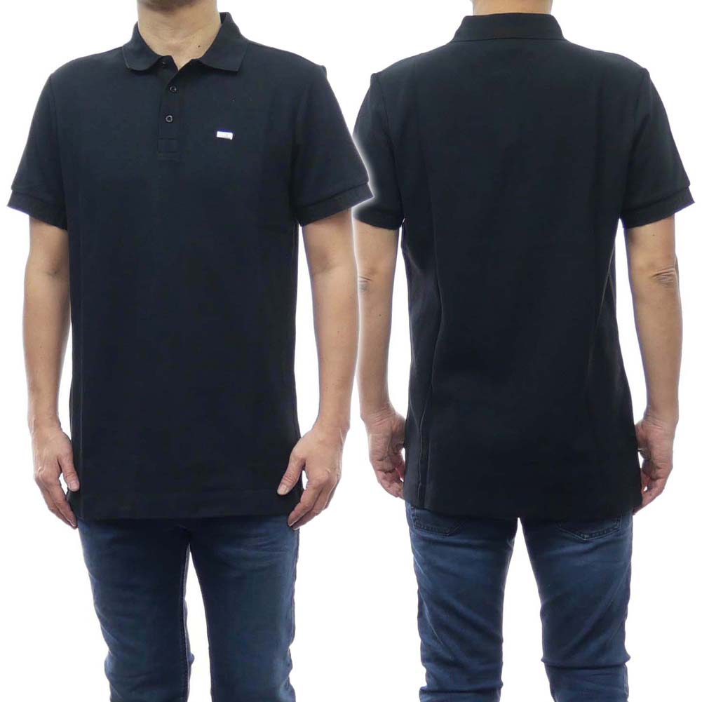 BALR. ボーラー メンズ 鹿の子ポロシャツ B1122.1028 / PLAF STRAIGHT METAL BRAND POLO ブラック 清涼 半ポロ カノコ スポーティー｜TRE STYLE