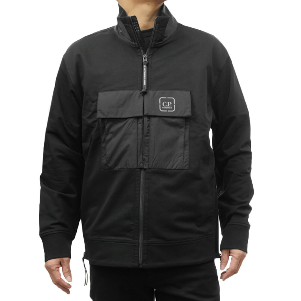 C.P. COMPANY シーピーカンパニー メンズ スウェット ブルゾン 18CLSS012A 006452M Metropolis ブラック トラックジャケット｜TRE STYLE
