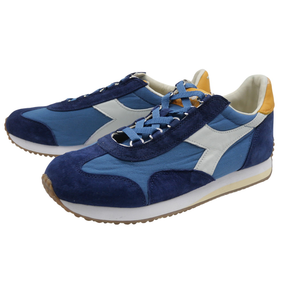 DIADORA HERITAGE ディアドラ ヘリテージ ローカットスニーカー 181576 01 EQUIPE CANVASSWEVO ストーンウォッシュ加工 ダーティ加工 カジュアル スポーティ メンズ ブルー|TRE STYLE