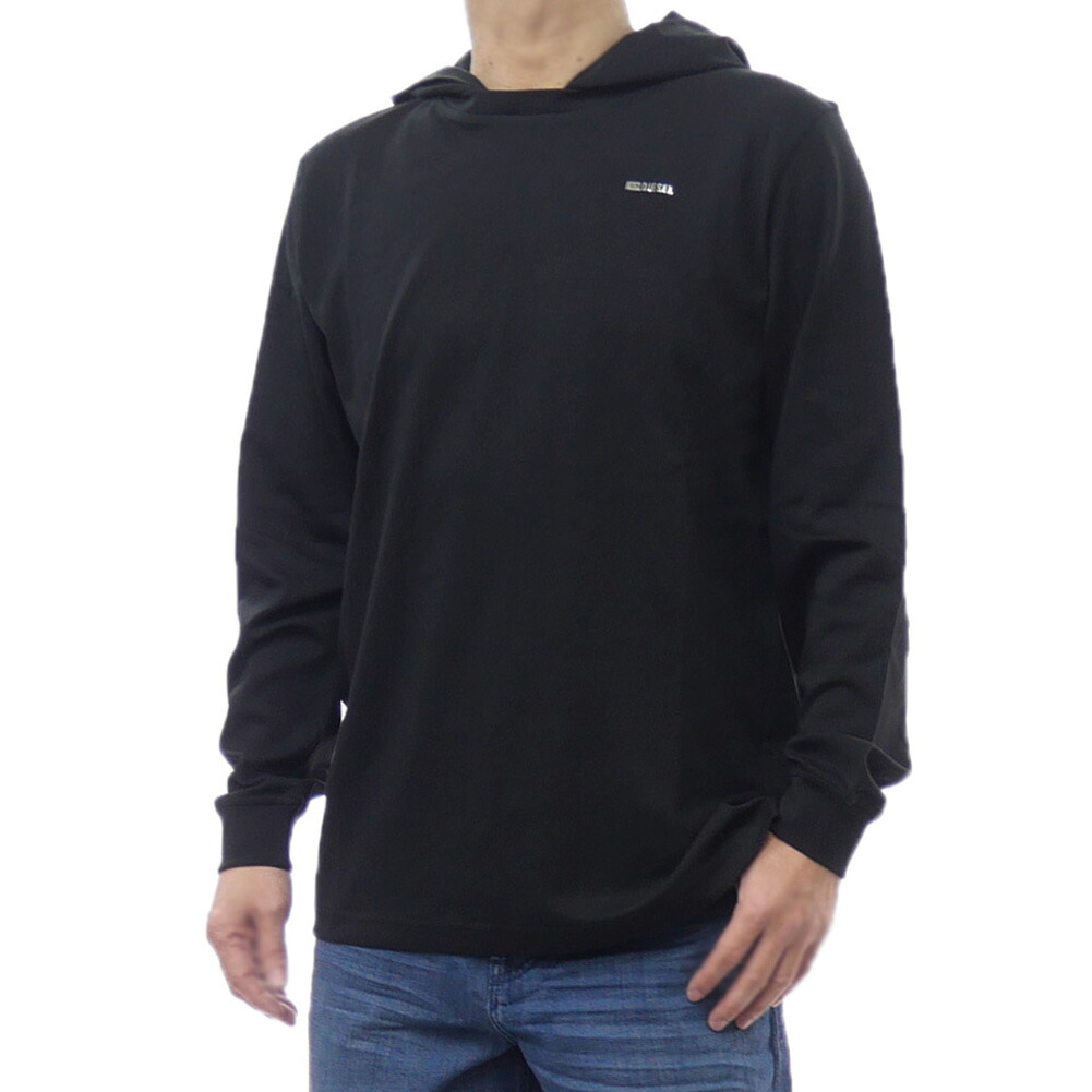 DIESEL ディーゼル メンズ フーデット カットソー A21117 0AIJU / T-BILL-LS-HOOD-MET ブラック スポーティー｜TRE STYLE