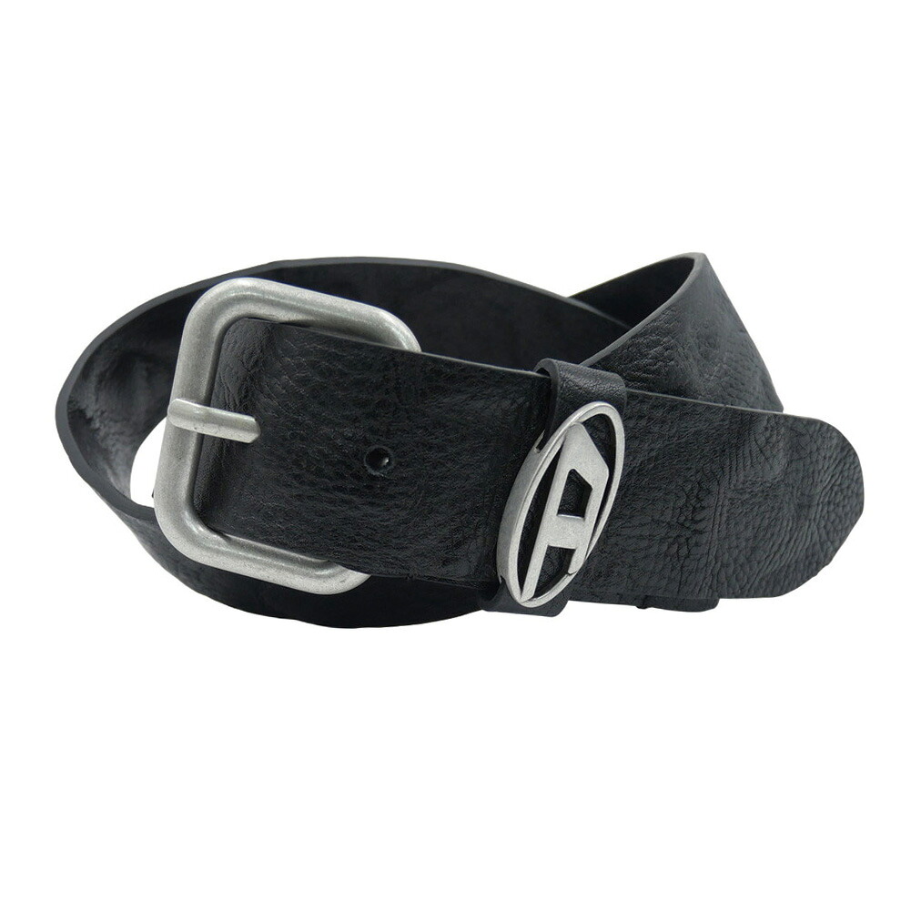 DIESEL ディーゼル メンズ レザーベルト X10314 PS681 / B-1DR OVAL D LOOP ブラック ヴィンテージ アメカジ｜TRE STYLE 9,906円