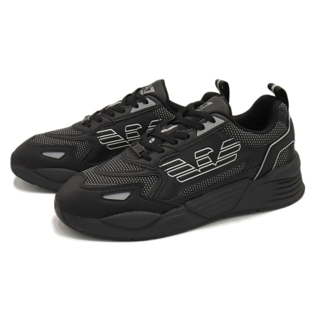 EMPORIO ARMANI エンポリオ アルマーニ EA7 メンズ スニーカー 7X000306 AF23595 ブラック Ace Runner Special ラグジュアリー|TRE STYLE