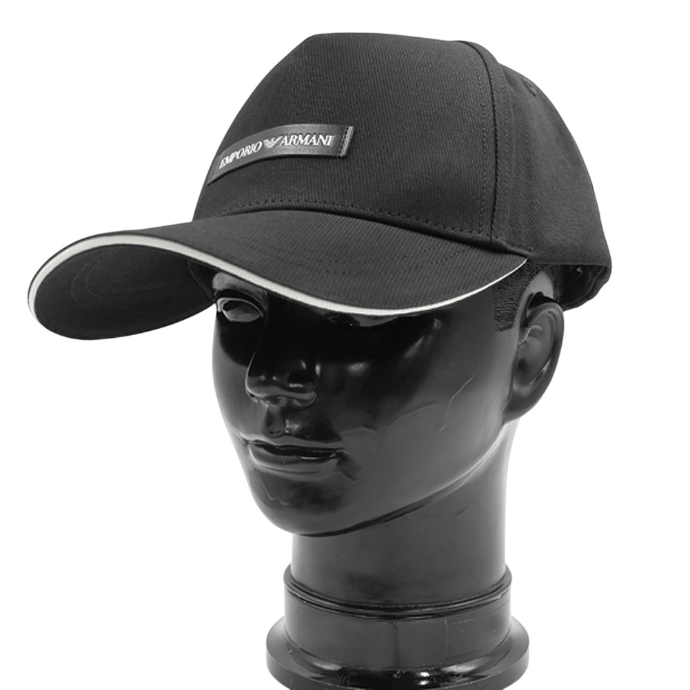 EMPORIO ARMANI エンポリオ アルマーニ メンズ キャップ 627921 CC991 ブラック ワッペン スポーティー|TRE STYLE