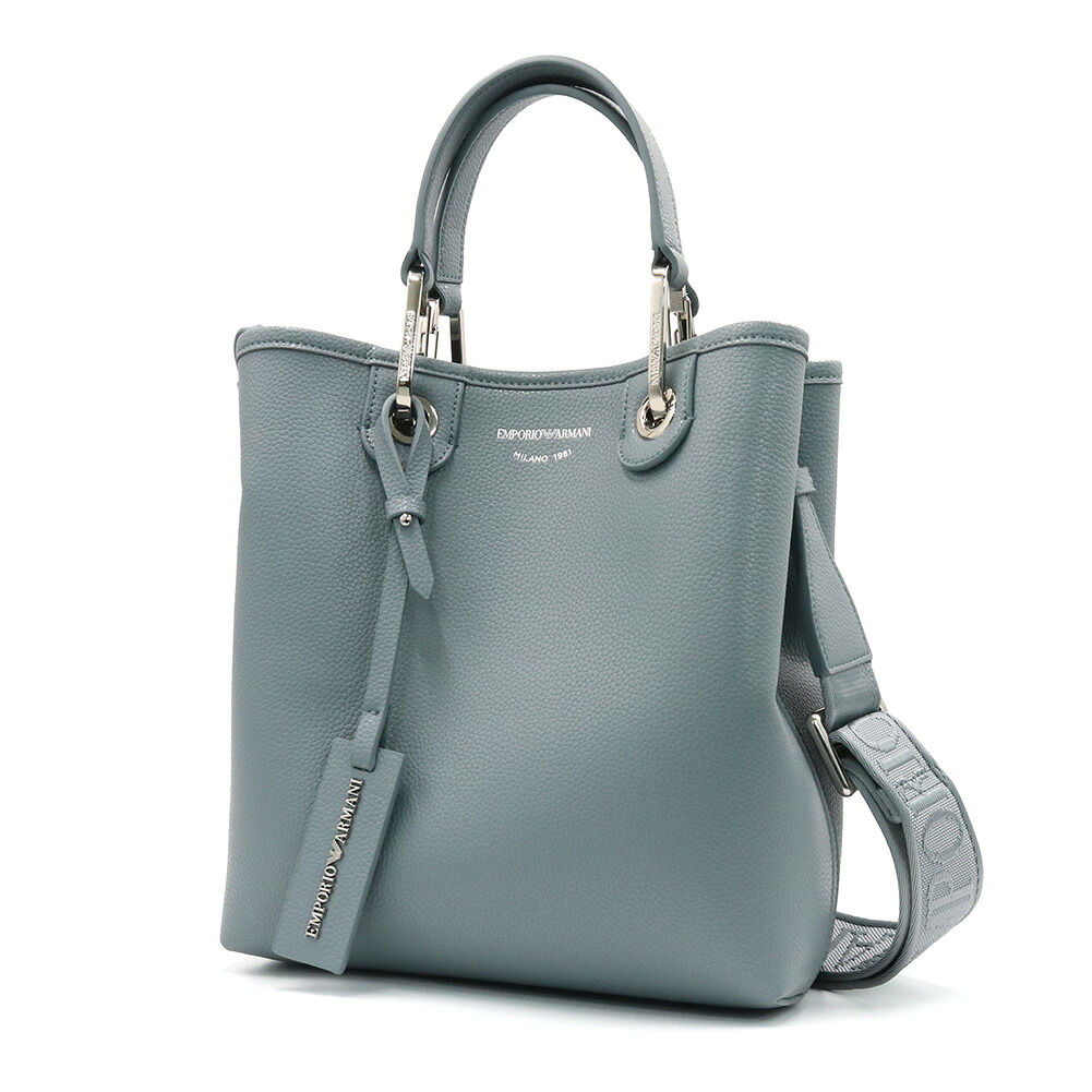 EMPORIO ARMANI エンポリオ アルマーニ レディース ハンドバッグ EW000362 AF12036 ブルーグレー カバン 上品 エレガント|TRE STYLE