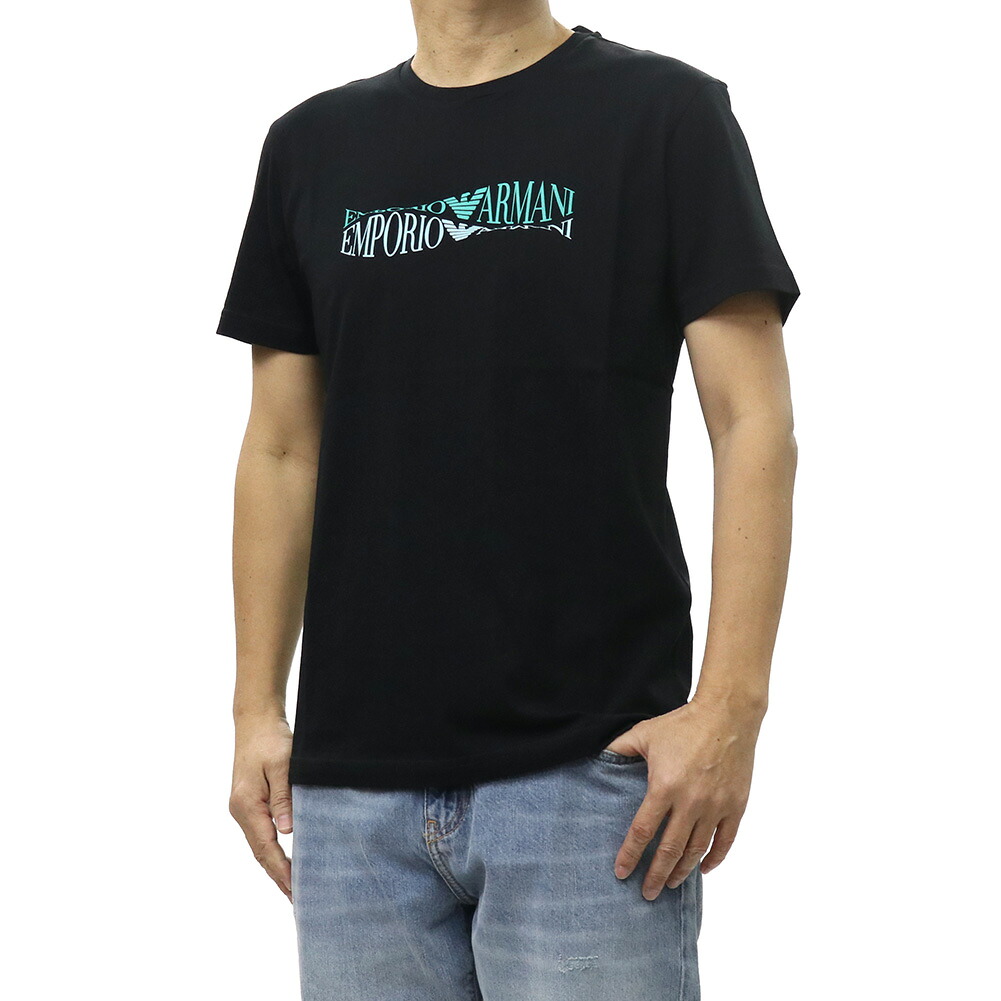EMPORIO ARMANI SWIMWEAR エンポリオ アルマーニ スイムウェア クルーネックTシャツ EM000574 AF20451 ブラック ハイランク|TRE STYLE