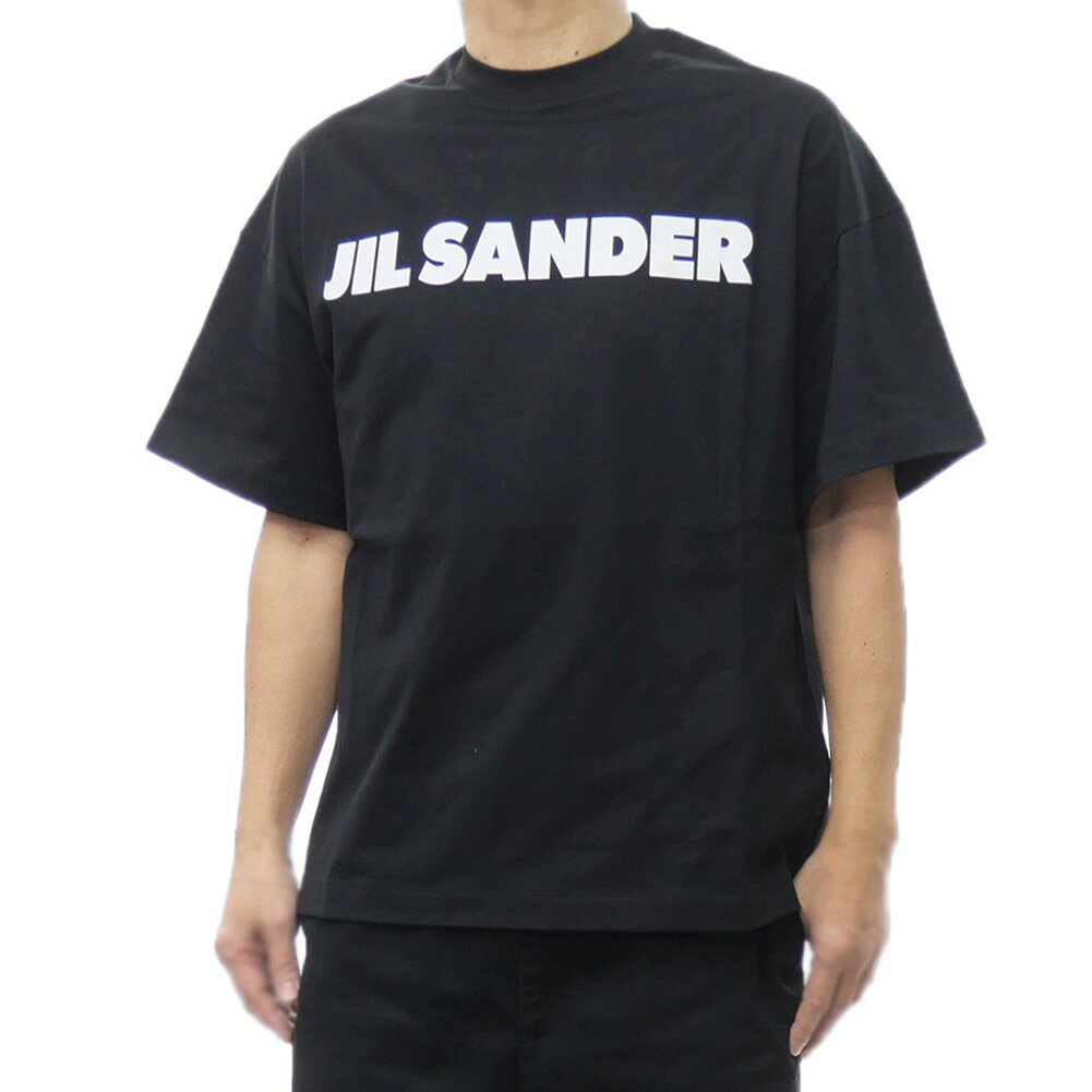 JIL SANDER ジルサンダー メンズ クルーネックTシャツ J22GC0221 J20349 ロゴ プリント オーバーサイズ 半袖 カットソー カジュアル ストリート インポート ブラック|TRE STYLE