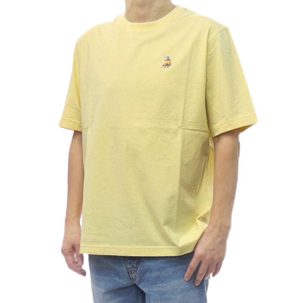 MAISON KITSUNE メゾンキツネ クルーネックTシャツ QM00102KJ7026 / DREAMING FOX COMFORT TEE-SHIRT 半袖 イエロー｜TRE STYLE