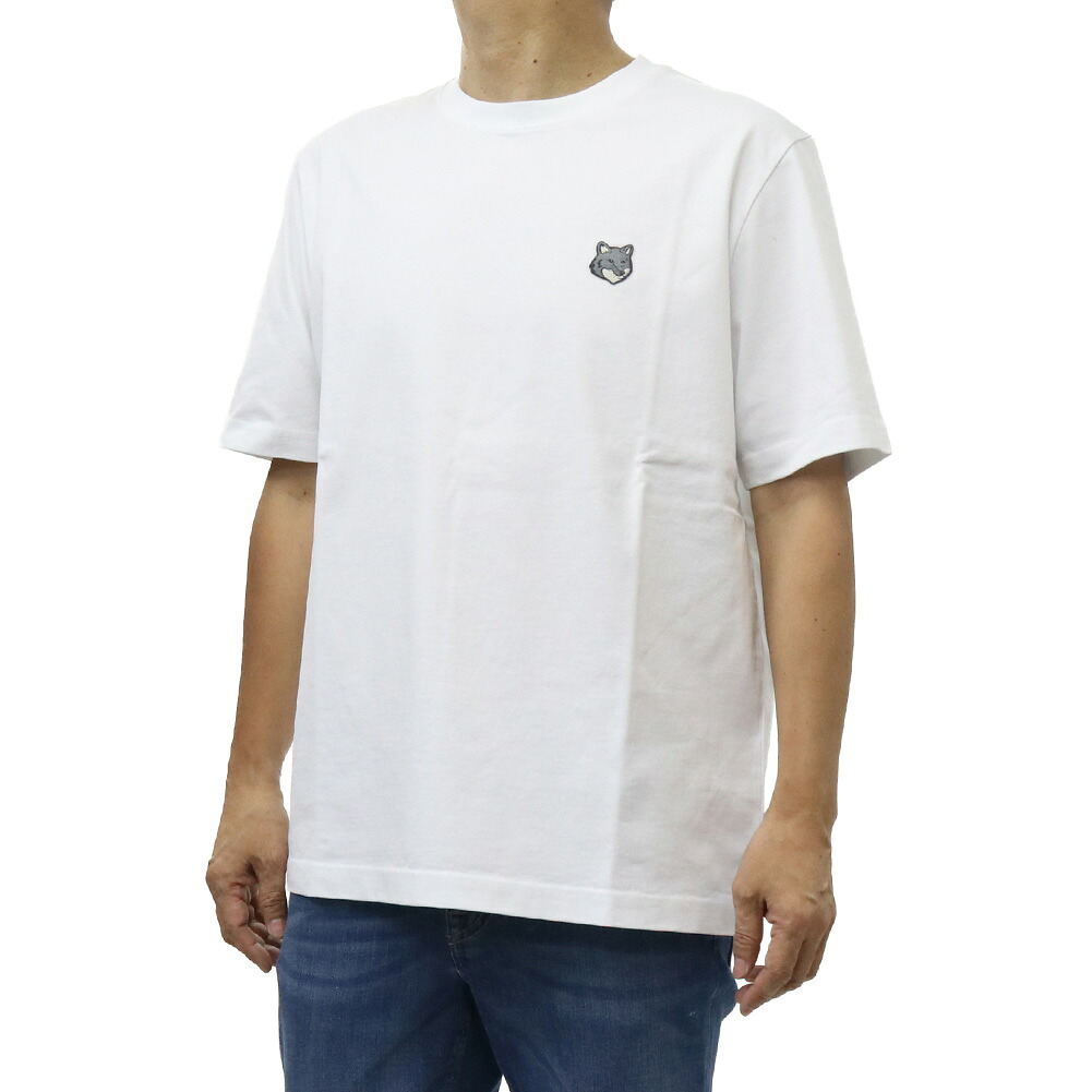 MAISON KITSUNE メゾンキツネ クルーネックTシャツ PM00108KJ7025 / FOX HEAD COMFORT TEE-SHIRT 半袖 ホワイト|TRE STYLE