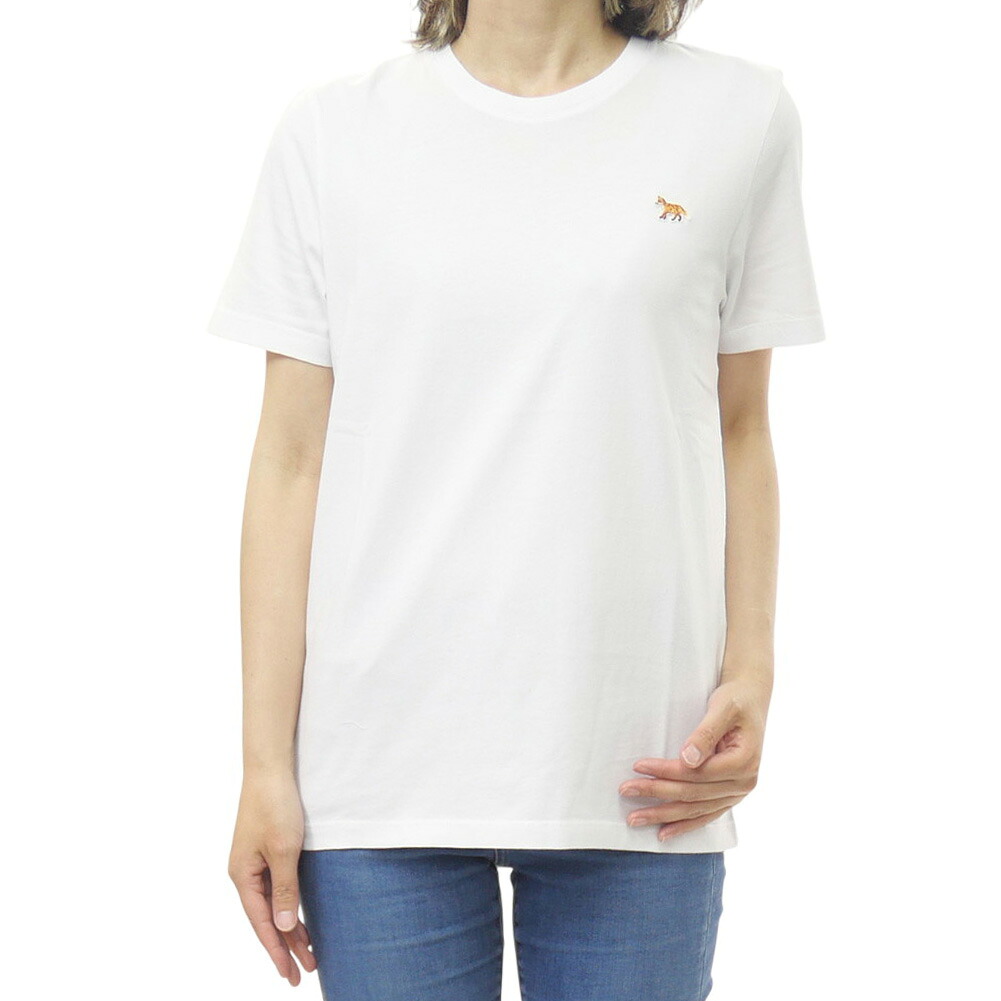 MAISON KITSUNE メゾンキツネ レディース クルーネックTシャツ PW00115 KJ7026 / BABY FOX REGULAR TEE-SHIRT 半袖 ホワイト｜TRE STYLE