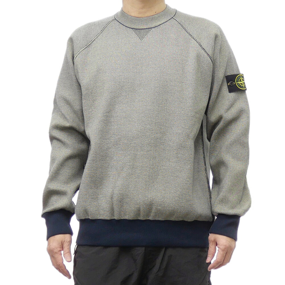 STONE ISLAND ストーンアイランド メンズニット セーター 5100037 ネイビーブルー ダブルフェイス サマーニット｜TRE STYLE