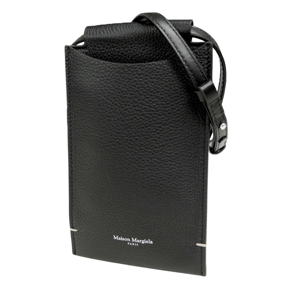 MAISON MARGIELA メゾンマルジェラ フォンポーチ SA2VZ0005 P7268 携帯 スマホポーチ スマホショルダー ブランド ロゴ ４ステッチ 本革 レザー モード シック シンプル 上品 ギフト メンズ レディース ブラック 定番 人気商品｜TRE STYLE