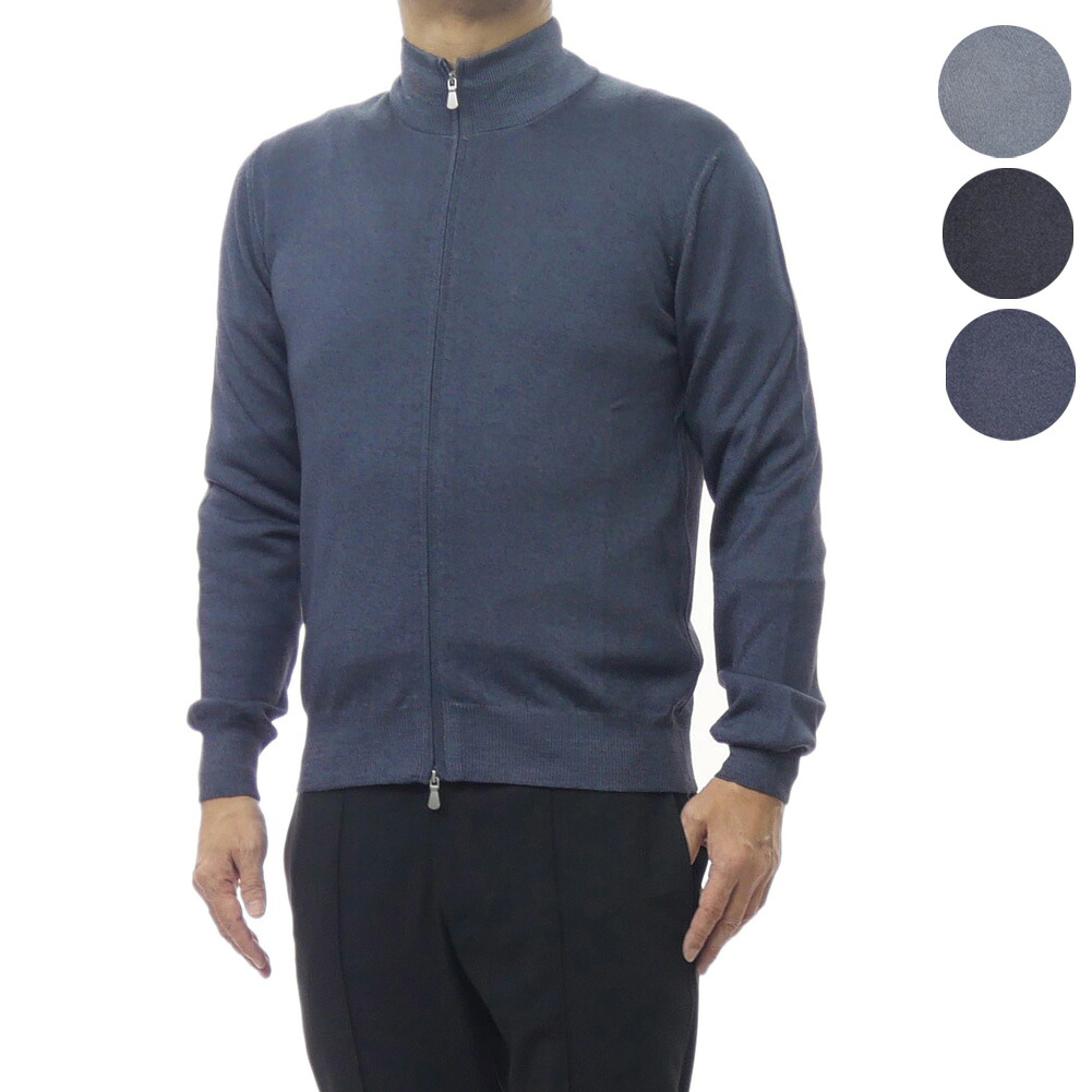 GRAN SASSO グランサッソ メンズ ジップアップ ニット セーター 55144 22792 / GIUBBINO M/L ZIP ウール ガーメントダイ 製品染め ハイネック ハイゲージニット フルジップ ダブルジップ イタリア製 インポート｜TRE STYLE