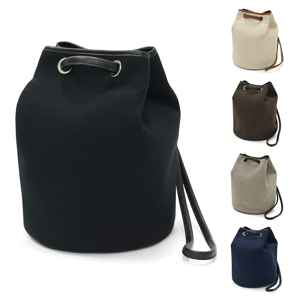 LAVA ラヴァ キャンバス×レザー ドローストリングバッグ LV21BKT_CAN ショルダーバッグ 巾着 メンズ レディース イタリア製|TRE STYLE