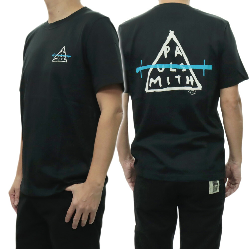 PS PAUL SMITH ポールスミス メンズ クルーネックTシャツ M2R 011R VP5619 ロゴ バックプリント 半袖 カットソー ブラック｜TRE STYLE
