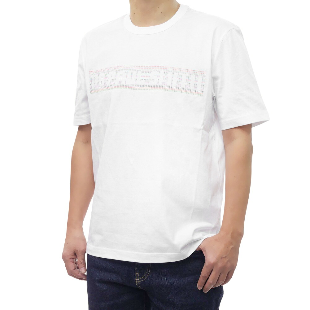 PS PAUL SMITH ポールスミス メンズ クルーネックTシャツ M2R 220X VP5590 半袖 カットソー トップス ロゴ グラフィック ホワイト|TRE STYLE
