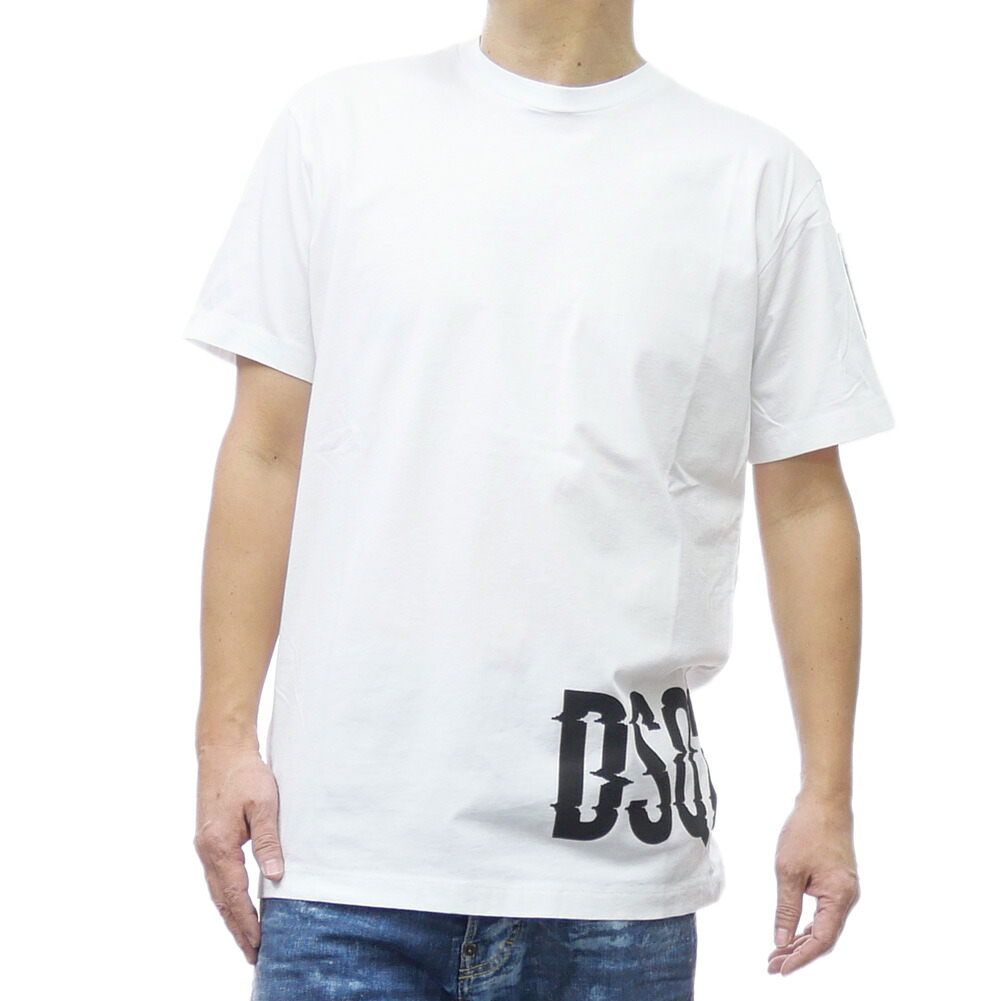 DSQUARED2 ディースクエアード メンズ ラウンドネックTシャツ S74GD1261 S23009 / Cool Fit Tee ホワイト｜TRE STYLE