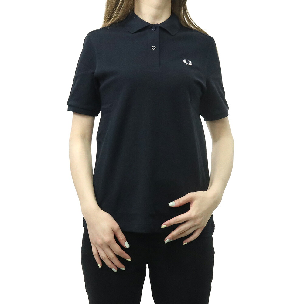 FRED PERRY フレッドペリー レディース ポロシャツ G6000 / FRED PERRY SHIRT ネイビー 半ポロ カノコ スポーティー|TRE STYLE