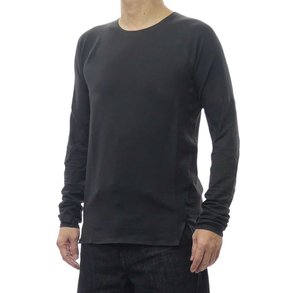Y-3 ワイスリー メンズ クルーネック ロングTシャツ JX4806 / M RUN LS ブラック リフレクター ロゴ ロングスリーブ 長袖 カットソー 指穴 サムホール 圧着加工 サイドスリット ランニング トレーニング｜TRE STYLE