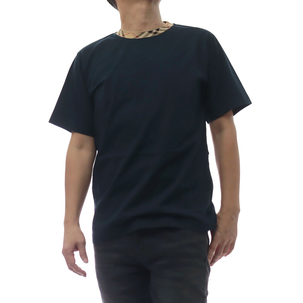 BURBERRY バーバリー メンズ クルーネック Tシャツ 81189591 / RYAN CT ネイビー チェック柄 半袖 ハイランク｜TRE STYLE