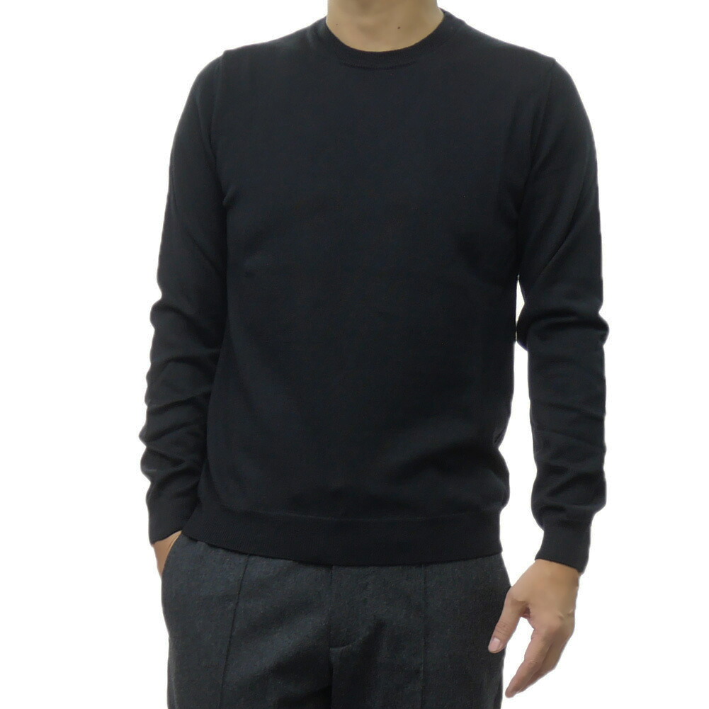 ZANONE ザノーネ メンズ クルーネック セーター ニット 810104 ZR274 GIRO ブラック 大人 上質 30代 40代 50代|TRE STYLE