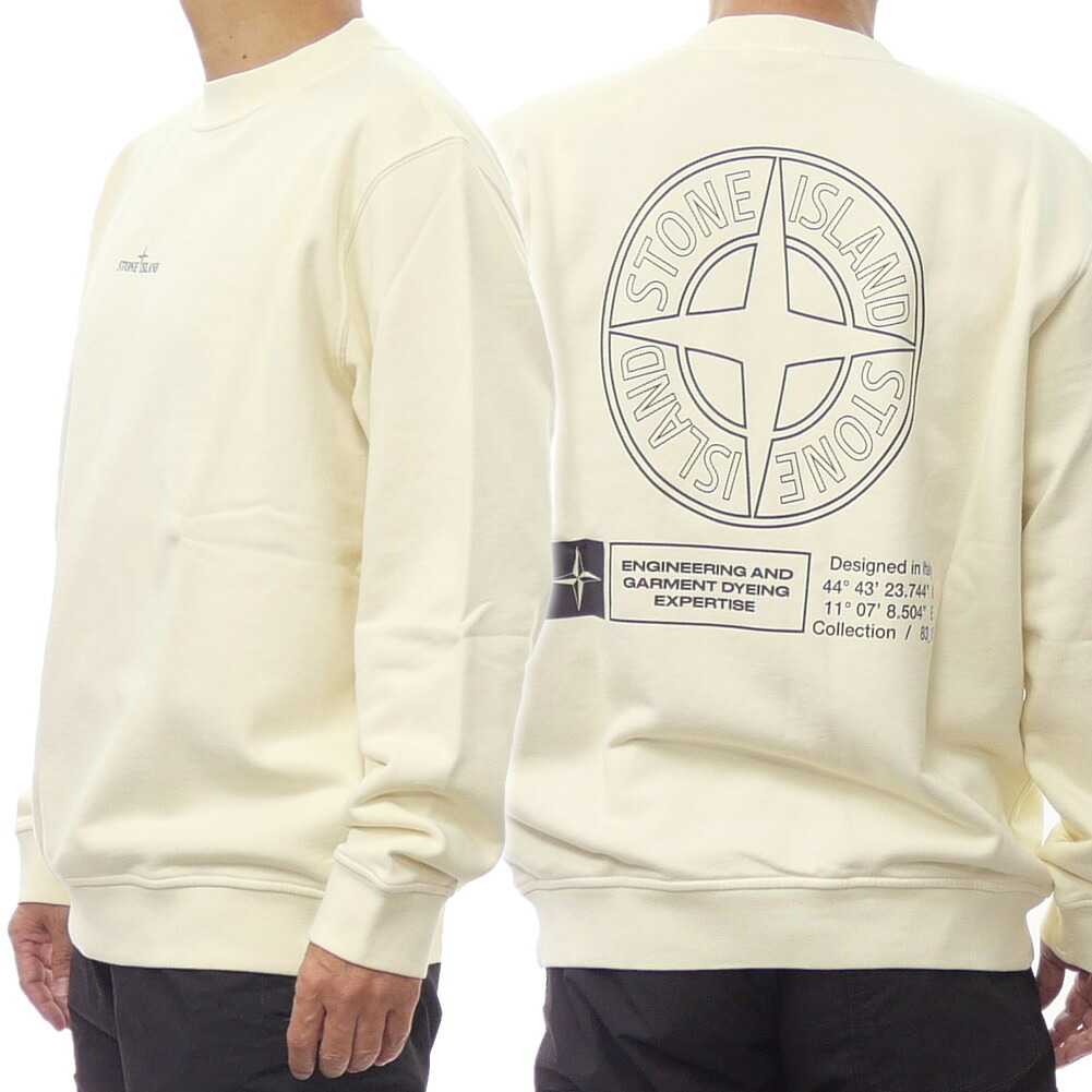 STONE ISLAND ストーンアイランド メンズ トレーナー 6100018 アイボリー スウェットスポーティー|TRE STYLE