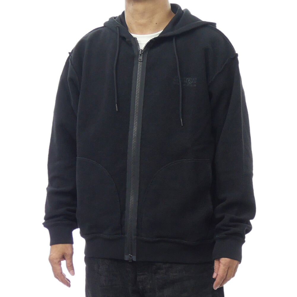 MM6 エムエムシックス メンズ ジップアップ パーカーSH0HG0006 M25014 ブラック ストリート モード|TRE STYLE